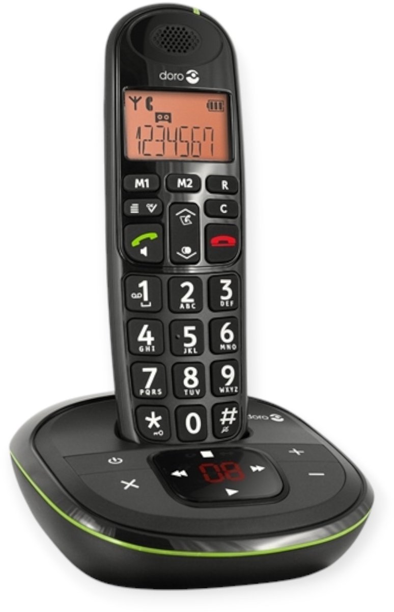 Doro PhoneEasy 105WR - Single DECT telefoon - Antwoordapparaat - Zwart