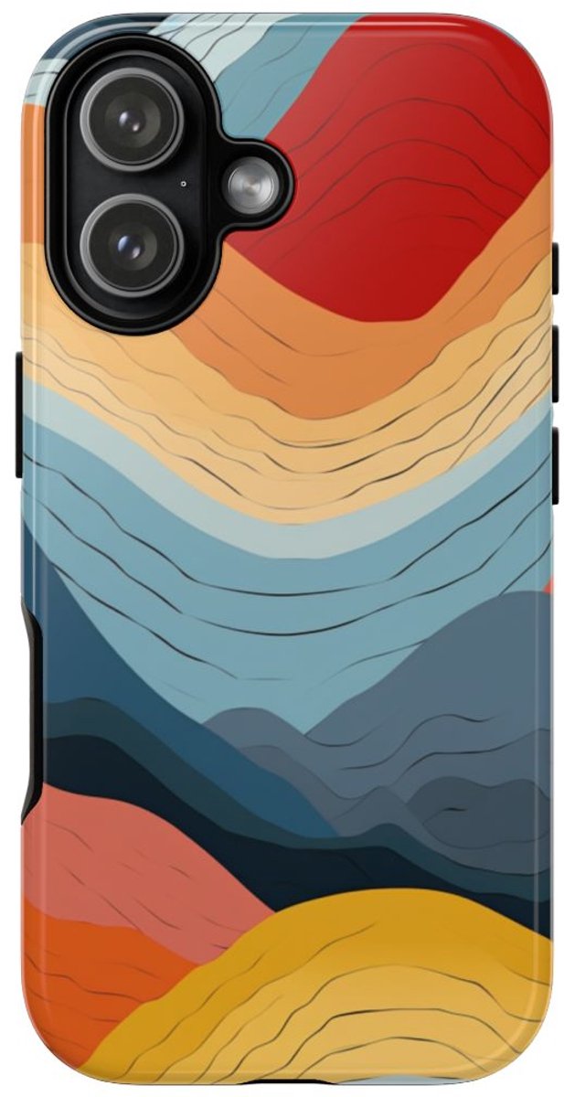 Abstracte Kleurrijke Bergen – Telefoonhoesje Geschikt voor iPhone 17