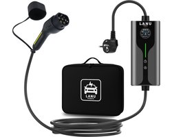 Mobiele Thuislader Type 2 vanaf stopcontact - 6 meter - 3,7kW 6–16A - IP67 Waterdicht - Memory & Timer functie - Thuislader elektrische auto - Incl. Draagtas