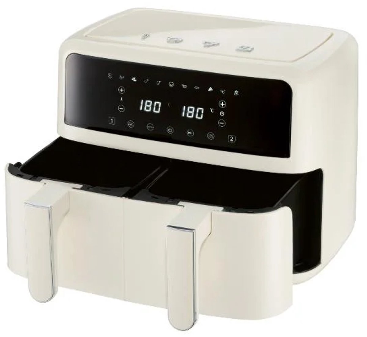 Afbeelding 2 van SILVERCREST® Hetelucht friteuse - Heteluchtfriteuse - Airfryer - Vermogen: 2600 W - Inhoud: 2x 4,35 L - Temperatuur: 60/200 °C - Beige