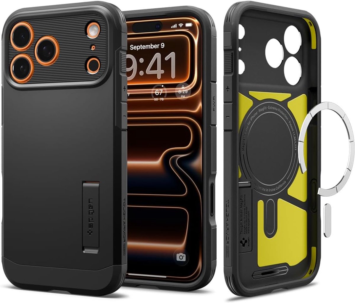 Spigen Geschikt voor Apple iPhone 17 Pro - Tough Armor MagFit - Geschikt voor Mag - Back Cover Hoesje - Zwart