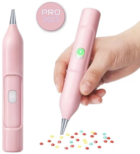 Stylo de Peinture de diamants électrique – Technologie sous vide – Rechargeable via USB-C – Confortable à utiliser – Pour pierres rondes et carrées