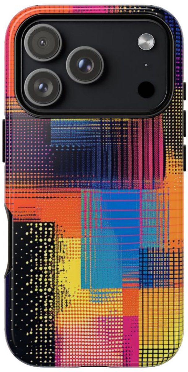 Kleurrijk Abstract Pixelpatroon – Telefoonhoesje Geschikt voor iPhone 17 Pro