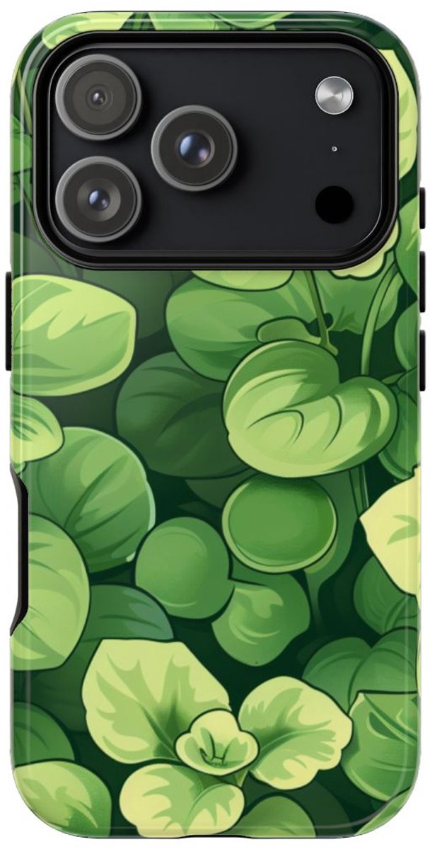 Groen Microgroentenpatroon – Telefoonhoesje Geschikt voor iPhone 17 Pro