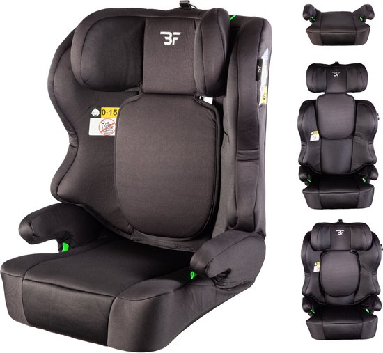 Bebies First Autostoel Pionier V2 i-Size Groep 2/3 (100- 150 cm) - Gordel - Zwart