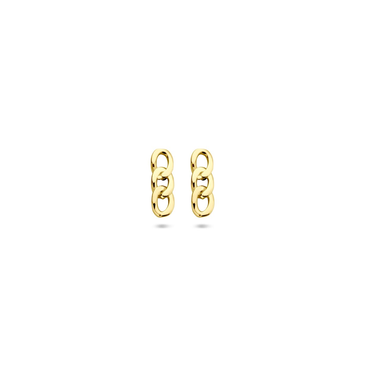 Lev Sieraden - Oorknoppen schakel 8,5 mm 14 karaat Geelgouden oorknoppen met een afmeting van 8.5x2.5mm