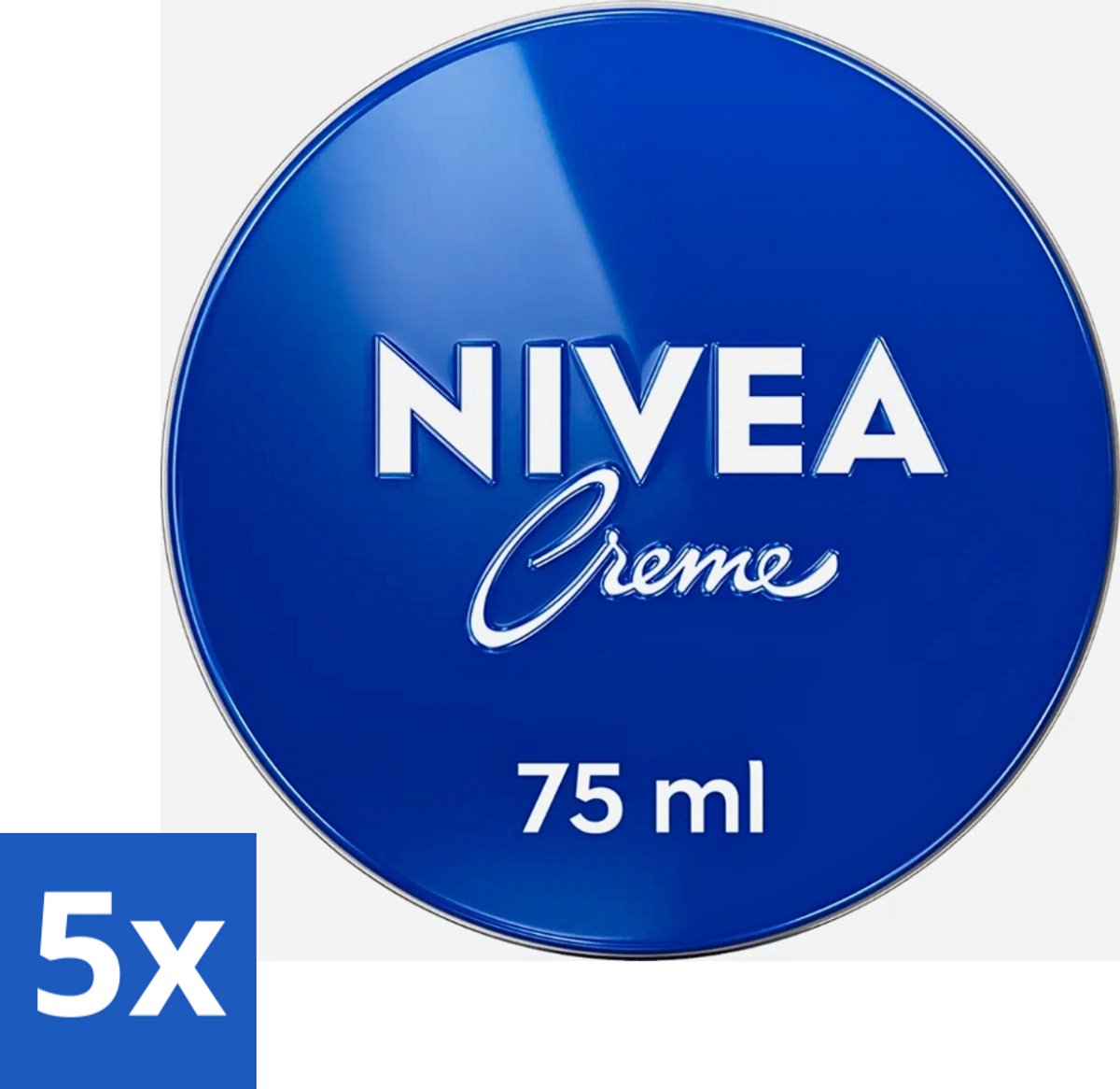 5 x Nivea - Crème - Tin - Beschermt & Verzorgt - 75 ml - Crème - Huid Verzorging - Huid Bescherming - Uitdroging Voorkomen - Gezicht Verzorging
