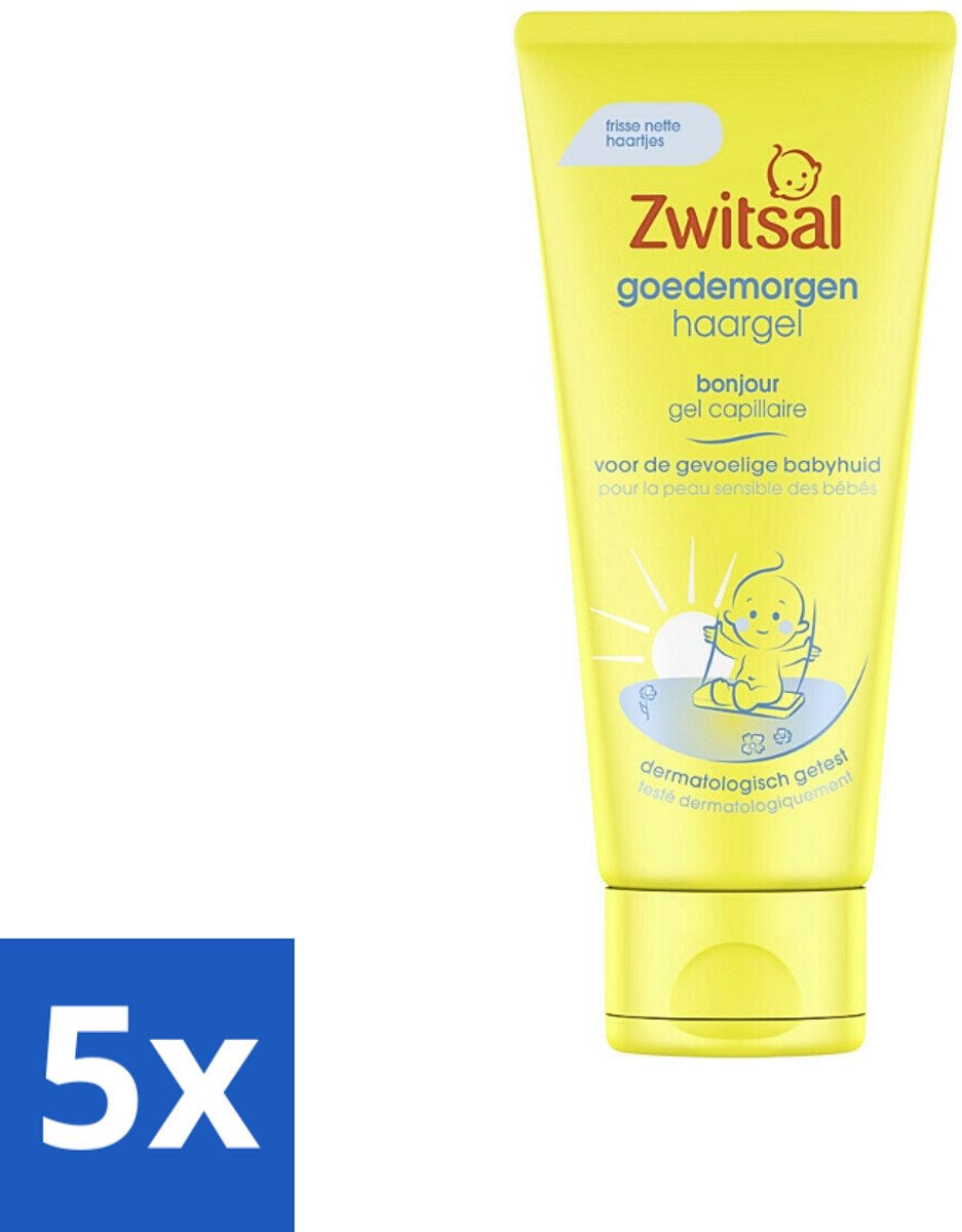 Image of 5 x Zwitsal - Goedemorgen - Haargel - Wassen & Pruiken - Mild Parfum - 100 ml - Baby Verzorging - PH-neutraal - Hypoallergeen - Baby Shampoo