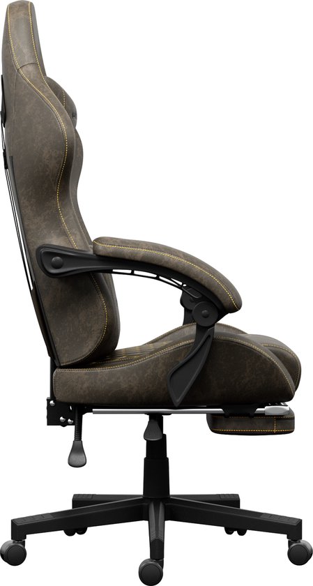 HICON® Gaming Stoel - Ergonomische Gaming stoel met Voetsteun - Comfort Gaming Chair - Vittoria - Bruin