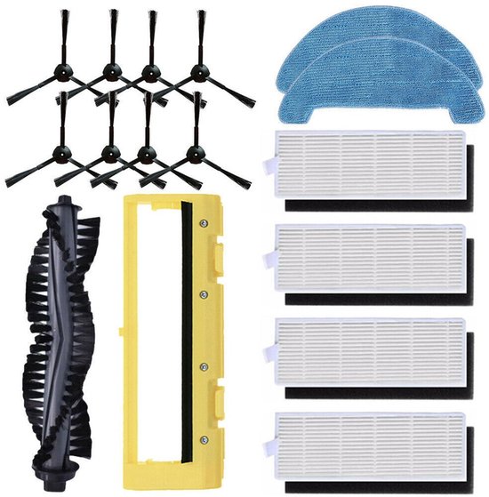 aotengou Reserveonderdelen voor ZACO ILIFE A4s robotstofzuiger kit accessoires 14 verpakkingen met 1 hoofdborstel, 1 primaire filter, 6 HEPA- filters, 6 zijborstels