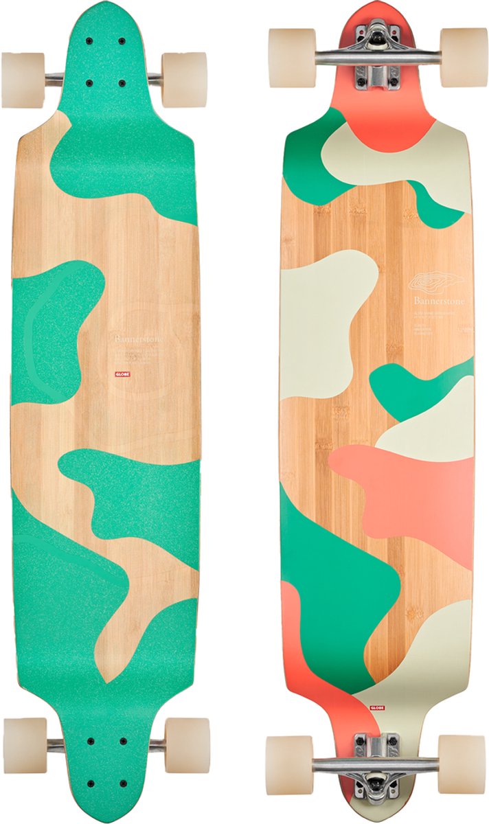 Globe Bannerstone Longboard 41″ – Bamboo/Taiga Drop-Down Twin-Tip Cruiser Veelkleurig