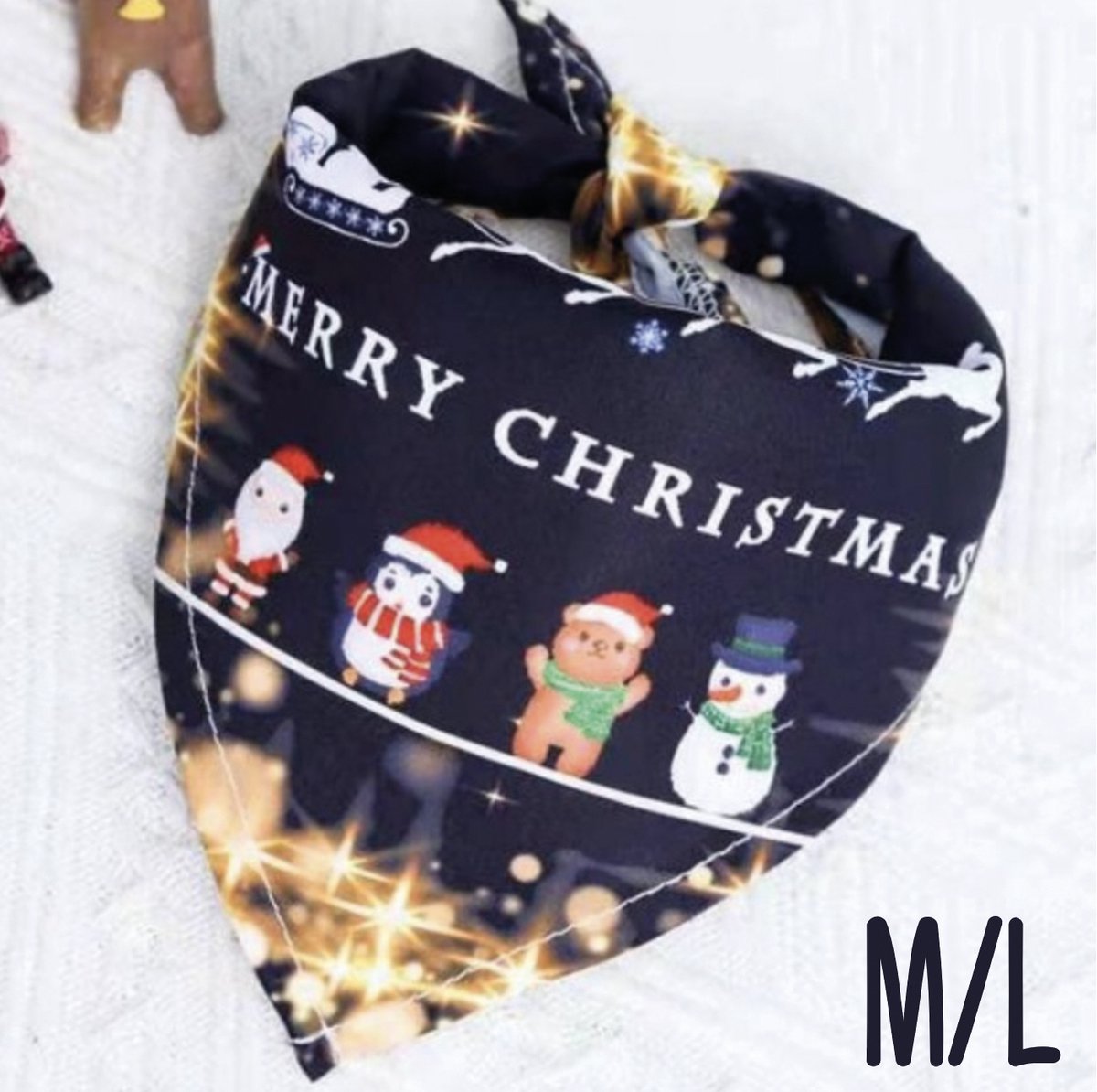 SilverAndCoco® - Kerst Sjaal Hond Kat met Sleutelhanger Versiering | Kerstman Sjaaltje Hondje | Verjaardag Decoratie Pakket Bandana Honden Katten Blauw | Blauwe Kerstman Feest Set Huisdier Cadeau Kerst Cadeautje | I Love Dogs - Groot