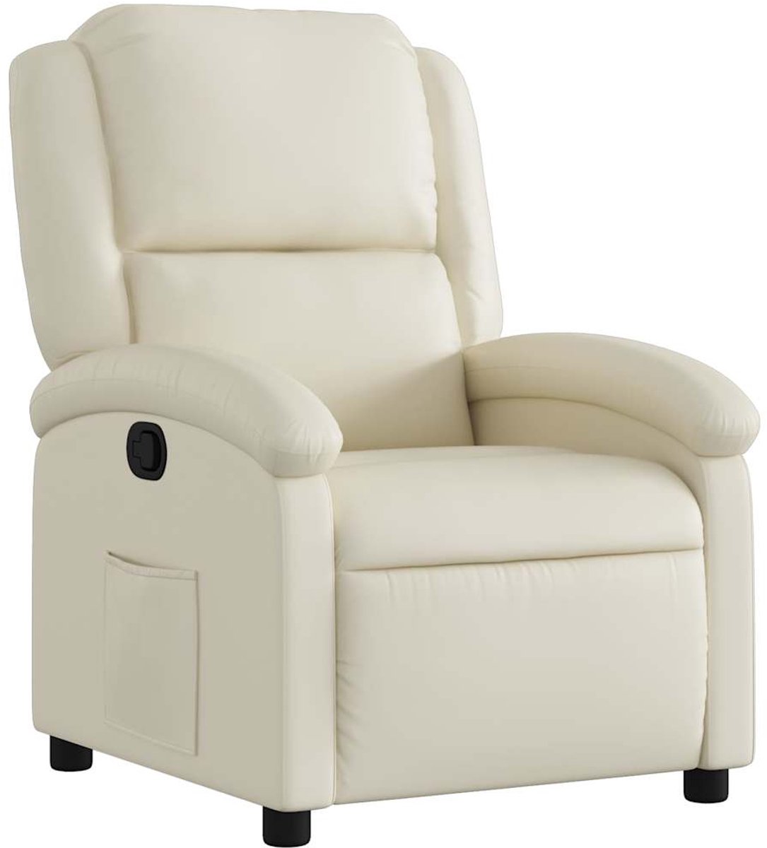 vidaXL Fauteuil - verstelbaar - kunstleer - crèmekleurig