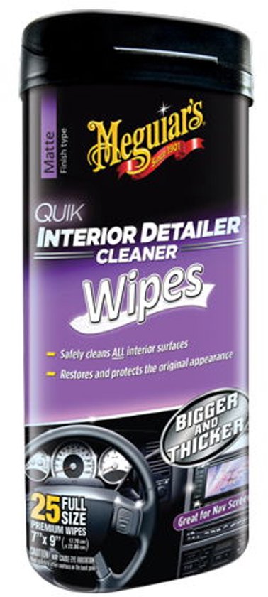 Meguiar's Cleaner - Lingettes nettoyantes Quik Interior Detailer - 30 pièces