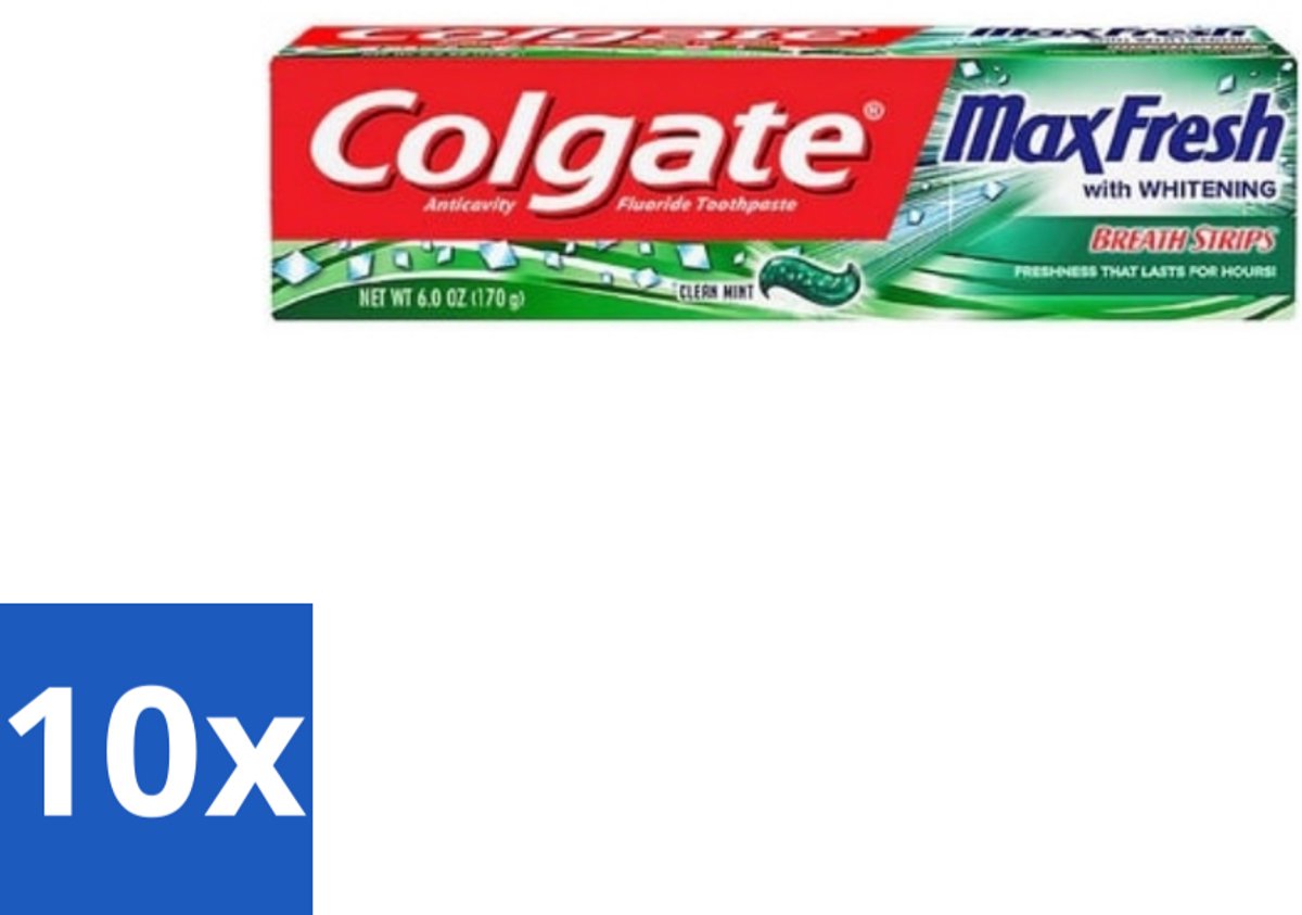 10 x Colgate Tandpasta Maxfresh Cleanmint 100 ml - Tandpasta - Tanden Reinigen - Tanden Witter Maken - Tandbederf Bestrijden - Tandsteen Verwijderen