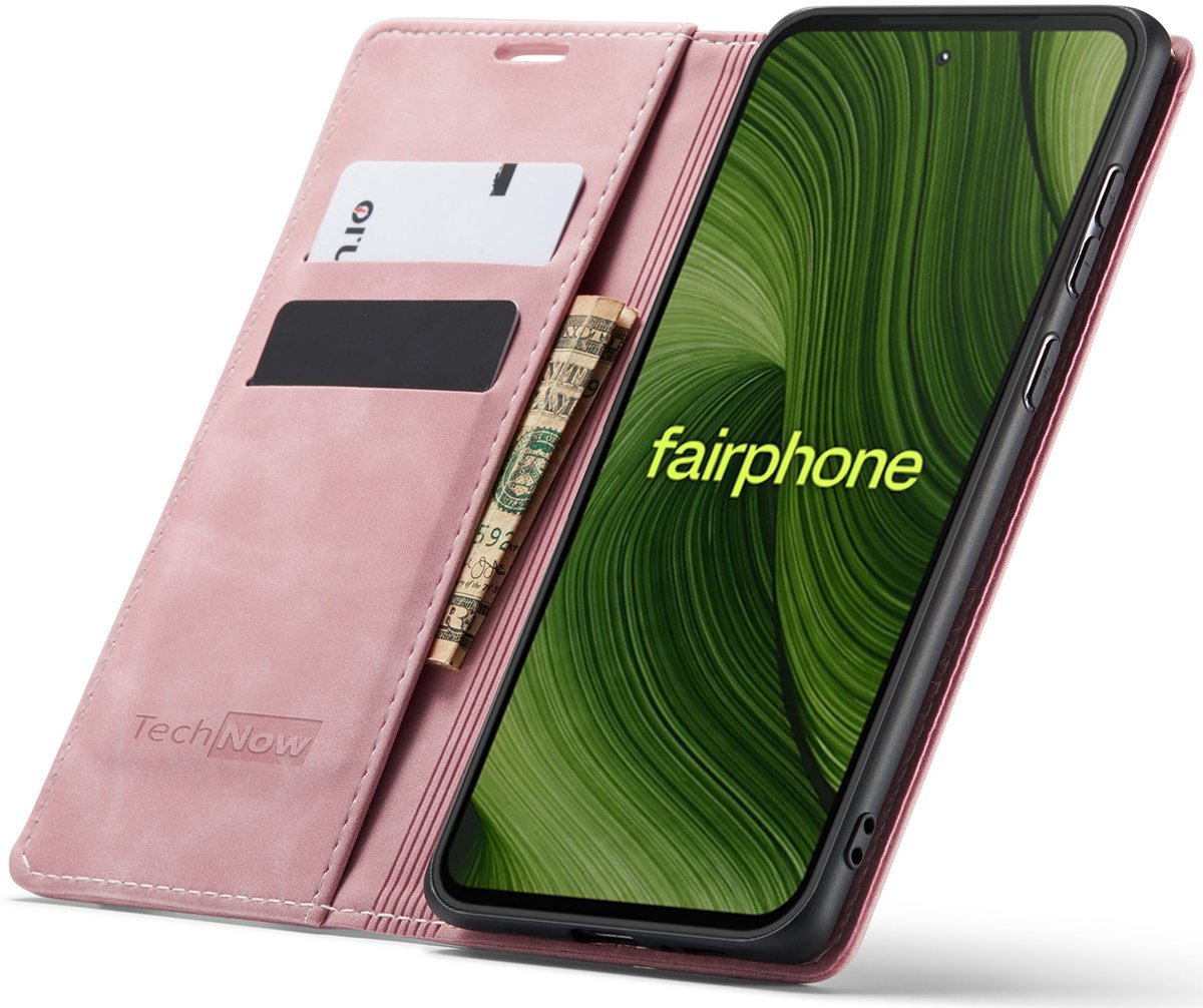 Hoesje geschikt voor Fairphone 6 - Book Case Leer Slimline Roze