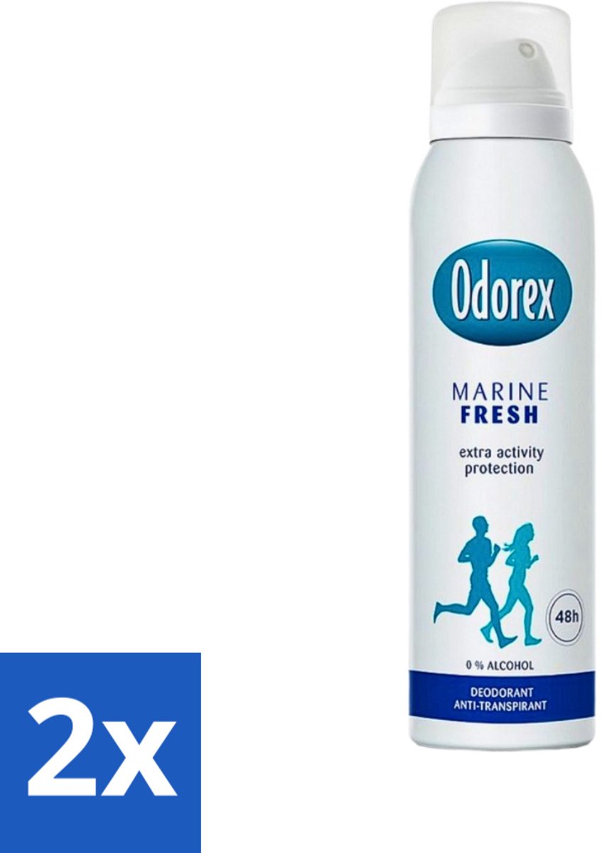 2 x Odorex Deodorant Spray Marine Fresh 150 ml - Marine Fris Deospray - Frisheid - Zweetbescherming - Maritieme Geur - Deodorant