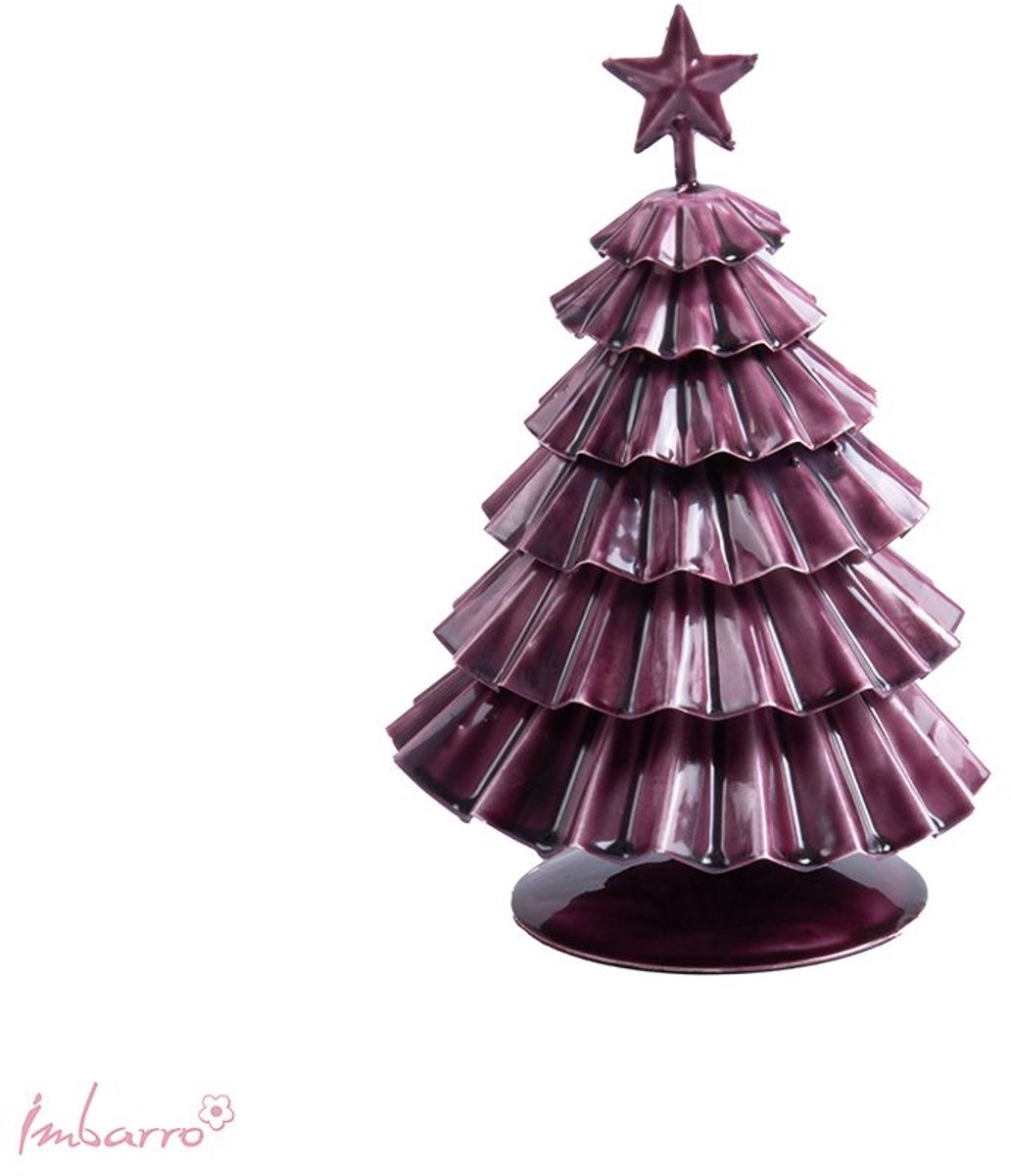 Imbarro – Decoratieve Kerstboom – Boom – Juda – Metaal – Paars – 14.5x22cm