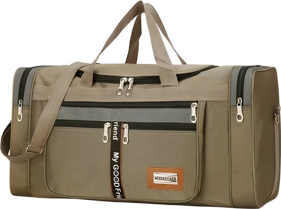 Sac de voyage PolkaHome® – Sac week-end – Sac de sport – Sac à bandoulière et Bagage à main – Pliable – Léger – Grande capacité – Bandoulière et poignée de transport – 70 x 25 x 34 cm