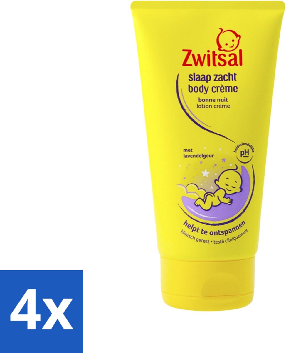 Image of 4 x Zwitsal - Lavendel - Bodycrème - Kalmerend - Voor de Gevoelige Huid - 150 ml - Zwitsal Baby Crème - Baby Crème Lavendel - Kalmerende Crème Baby - Gevoelige Babyhuid - Baby Verzorging