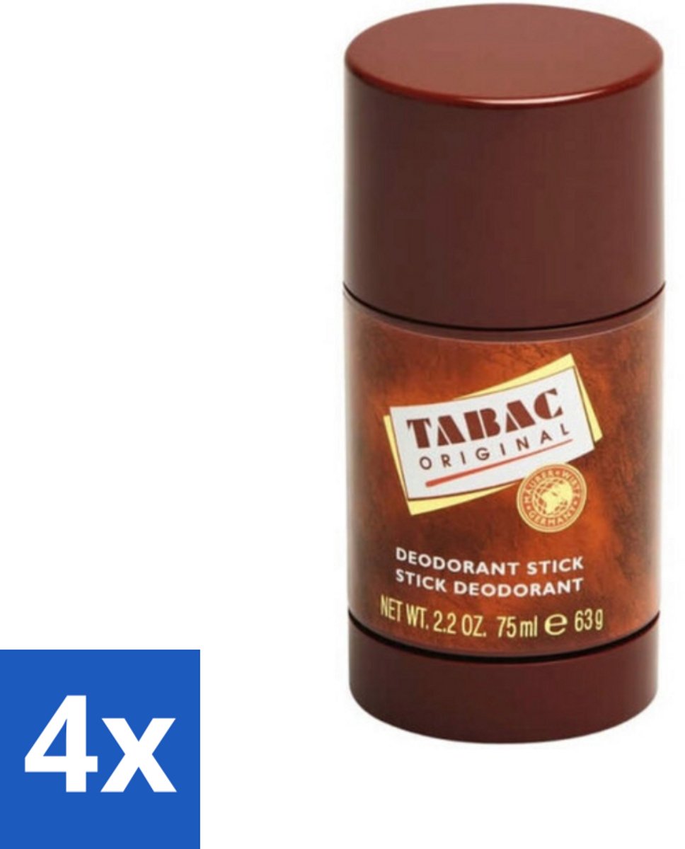 4 x Tabac Original Deodorant Stick 75 ml - Deodorant Stick - Mannelijke Geur - Zweetbescherming - Frisheid - Langdurige Bescherming