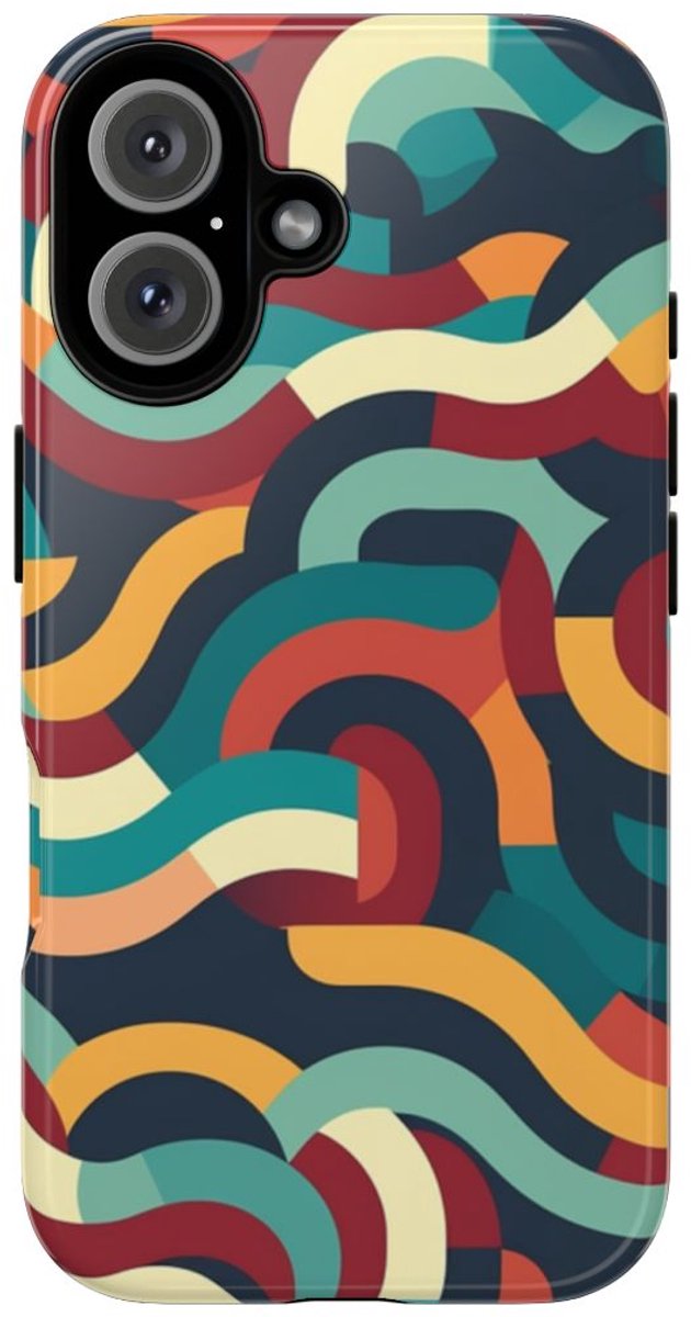 Kleurrijk Abstract Golvend Patroon – Telefoonhoesje Geschikt voor iPhone 16