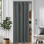 Magnetisch thermisch geïsoleerd deurgordijn 170 x 205 cm, verschillende maten, wind-, koude- en geluidsbestendig, geschikt voor kamers met airconditioning, grijs