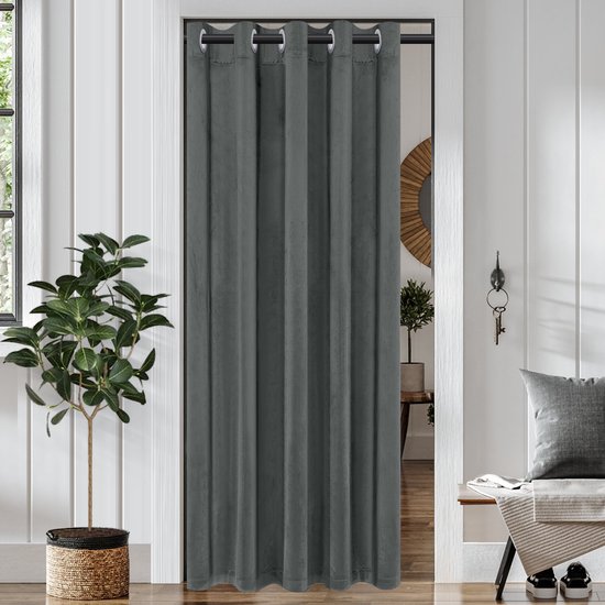 Lot De 3 Rideaux De Porte/Fenêtre Déco Arabesques Noir - Neuf