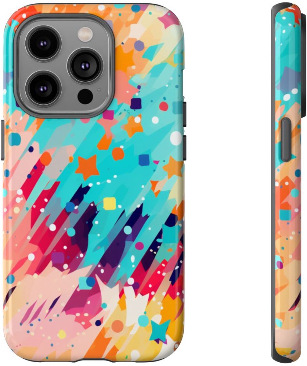 Kleurrijk Abstract Spattenpatroon – Telefoonhoesje Geschikt voor iPhone 14 Pro