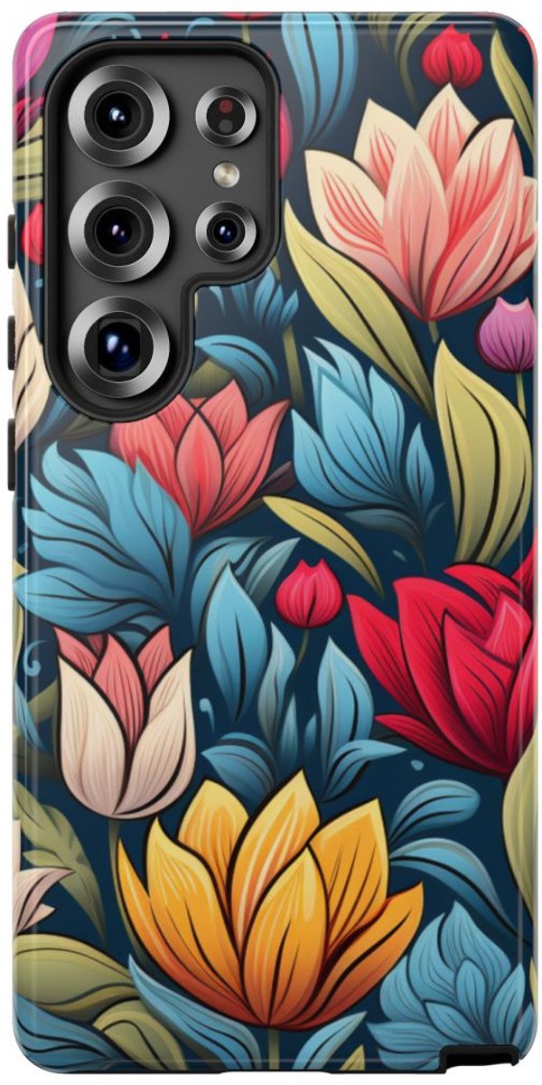 Kleurrijk Bloemenpatroon – Telefoonhoesje Geschikt voor Samsung Galaxy S25 Ultra