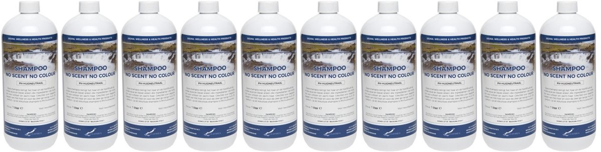 Shampoo No Scent No Colour - 1 liter - 10 Stuks - Voordeelverpakking - Haarverzorging