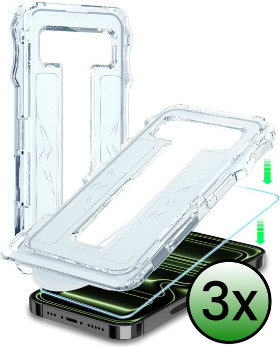 Protection d'écran pour iPhone 17 Pro Max avec cadre de montage, verre de protection hybride flexible, couverture complète - Protection d'écran pour iPhone 17 Pro Max avec Kit d'installation, couverture complète - 3 pièces