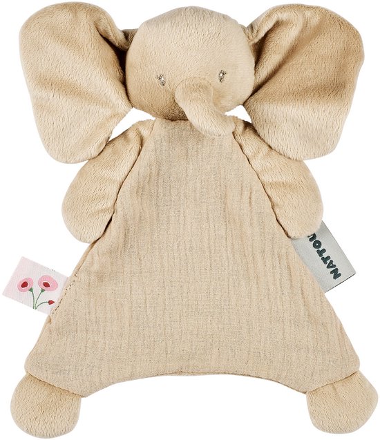 Nattou FanFan Baby Knuffeldoekje - 25 x 20 cm - Doudou Olifant - Baby Cadeau - Zand