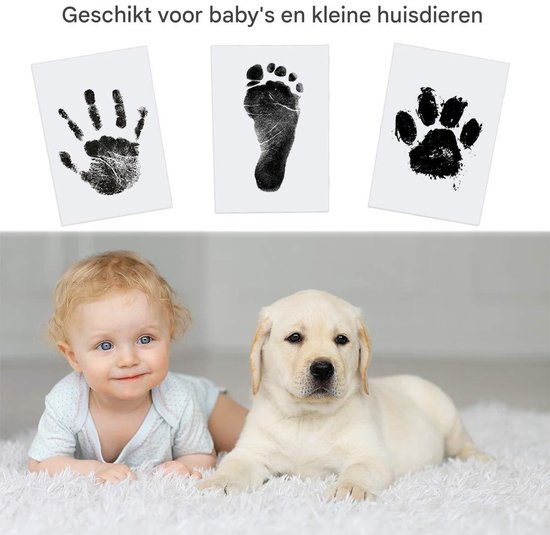EXCITAT Hand- en voetafdrukset - Inktloze stempelkussens - Clean Touch stempels - Geschikt voor honden- en kattenpoten, souvenirs voor babyshowers - 3 stuks van EXCITAT — afbeelding 5
