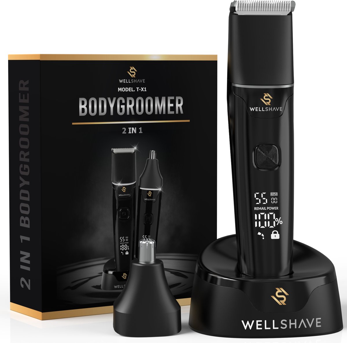 Wellshave 2 in 1 Bodygroomer Mannen - Multi Trimmer voor Lichaam en Baard - Schaamhaar Trimmer Mannen - Body Trimmer Heren - Neustrimmer - Dual Groomer