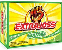 Extra Joss Mango - Energy poeder met 7 vitamines, Ginseng & Royal Jelly - Pre Workout - 18 zakjes