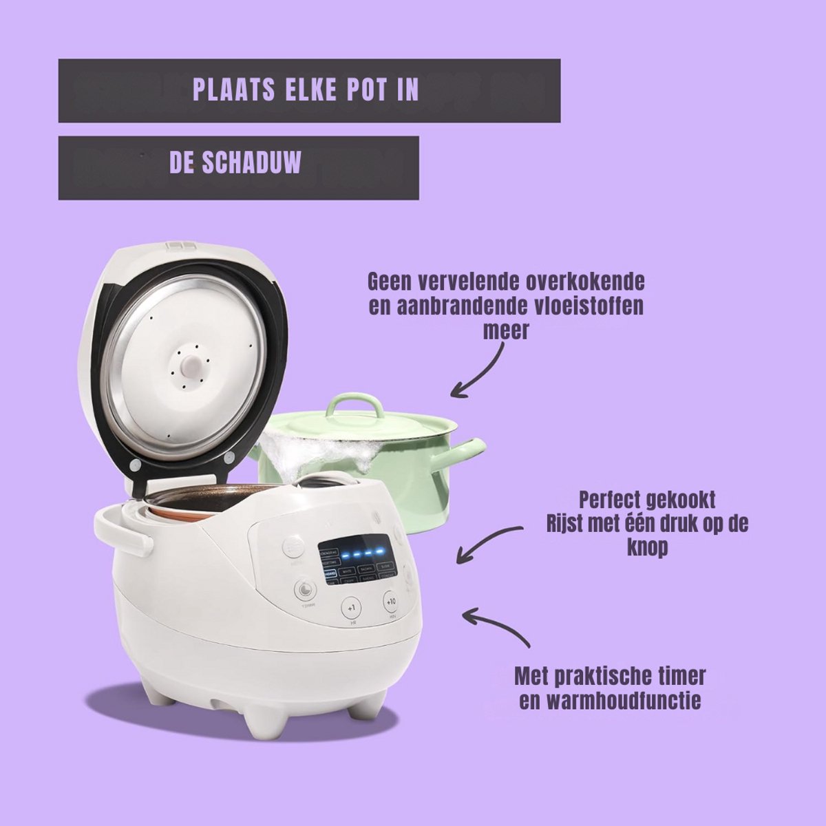 SCH® Multicooker - Multicookers - Rood - 35cm x 27cm x 27cm – foto 6
