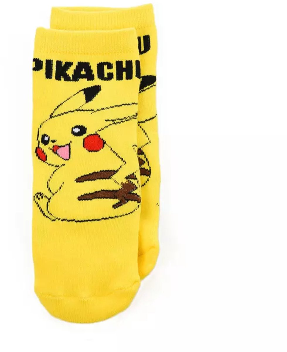 Pokémon Pikachu Anti-Slip Sokken – Gele Kinder Sokken met Rode Grip – Maat 23/26