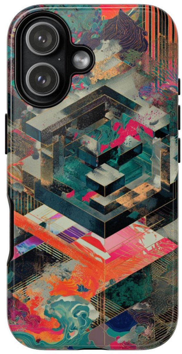Kleurrijke Geometrische Abstracte Kunst – Telefoonhoesje Geschikt voor iPhone 17