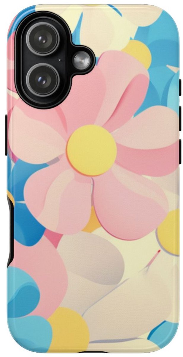 Vrolijk Pastel Bloemenpatroon – Telefoonhoesje Geschikt voor iPhone 17