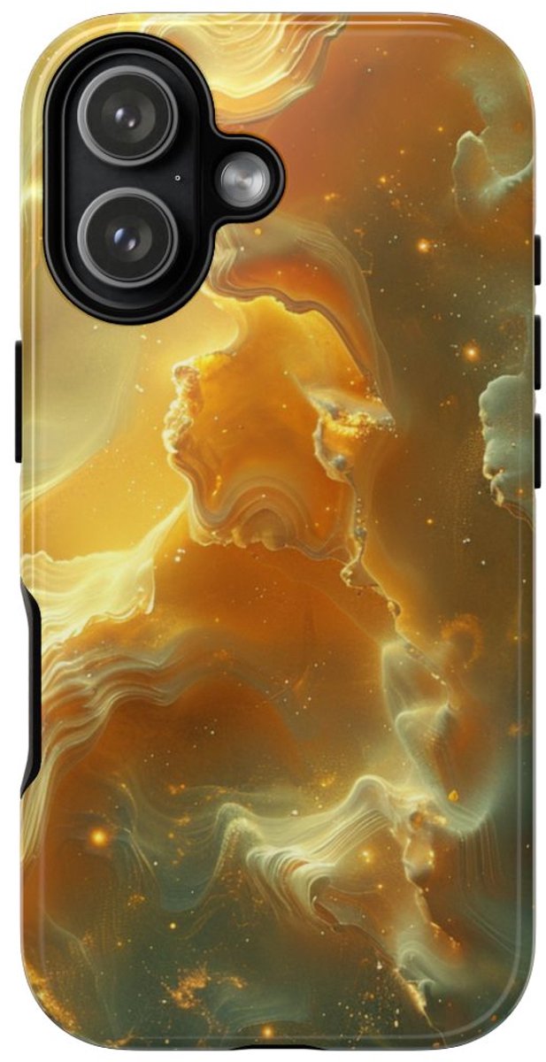 Gouden Nebula Abstract Design – Telefoonhoesje Geschikt voor iPhone 17