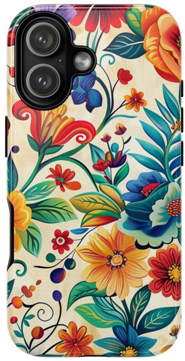 Vrolijk Multicolor Bloemenpatroon – Telefoonhoesje Geschikt voor iPhone 17