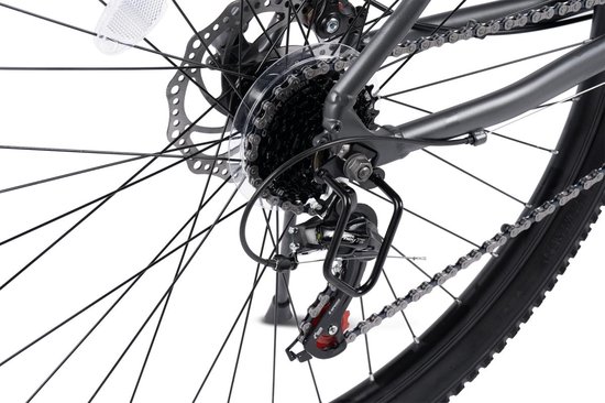 Merax 29 Inch Mountainbike Hardtail - 100mm Voorvork - 21 Versnellingen Shimano Tourney - Aluminium Frame - Mechanische Schijfremmen - Trekkingfiets voor Volwassenen 175-190cm - Grijs van Merax — afbeelding 2