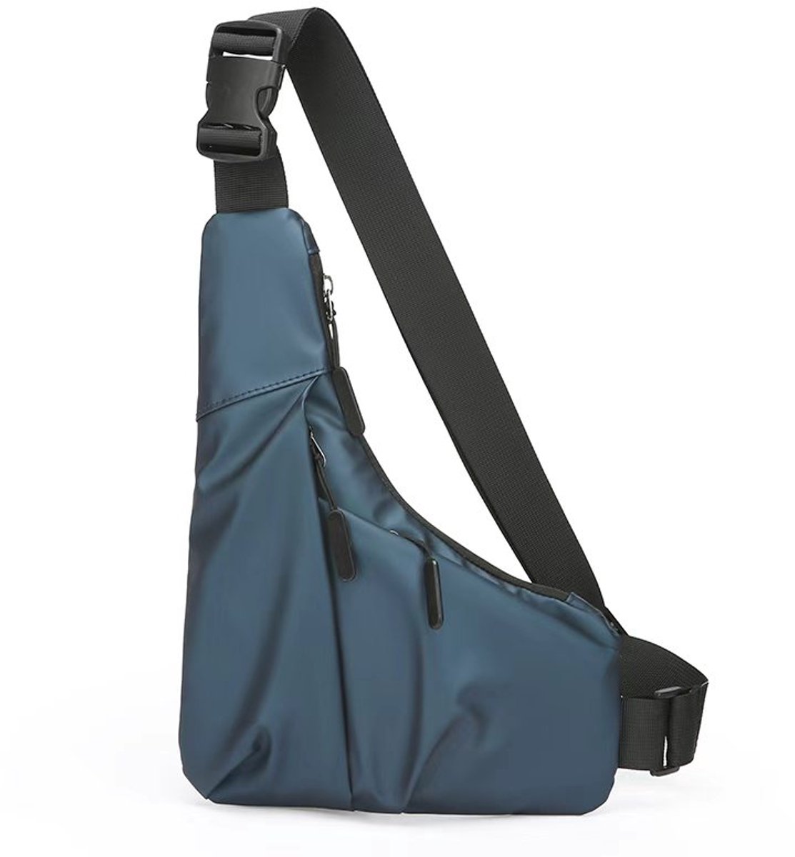 Locus Amicus Waterdichte Crossbody Schoudertas – Unisex Sling Bag met Veel Vakken – Compacte Borsttas voor Reizen & Festivals – Ocean Blue
