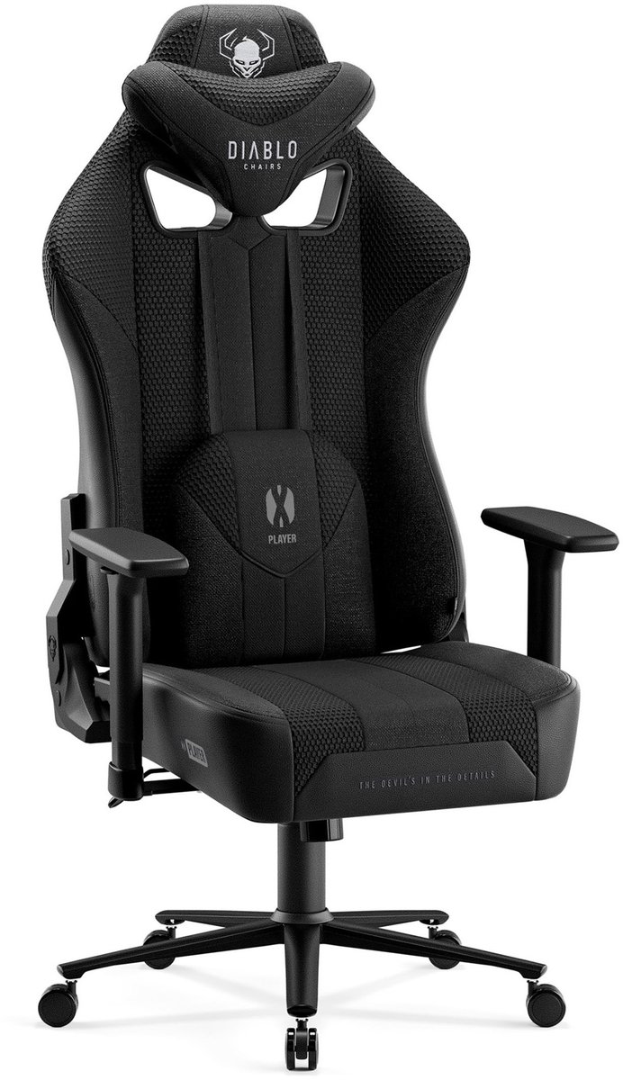 DIABLO CHAIRS - Gaming stoel X-Player 2.0 - Bureaustoel verstelbaar - King size - Zwart