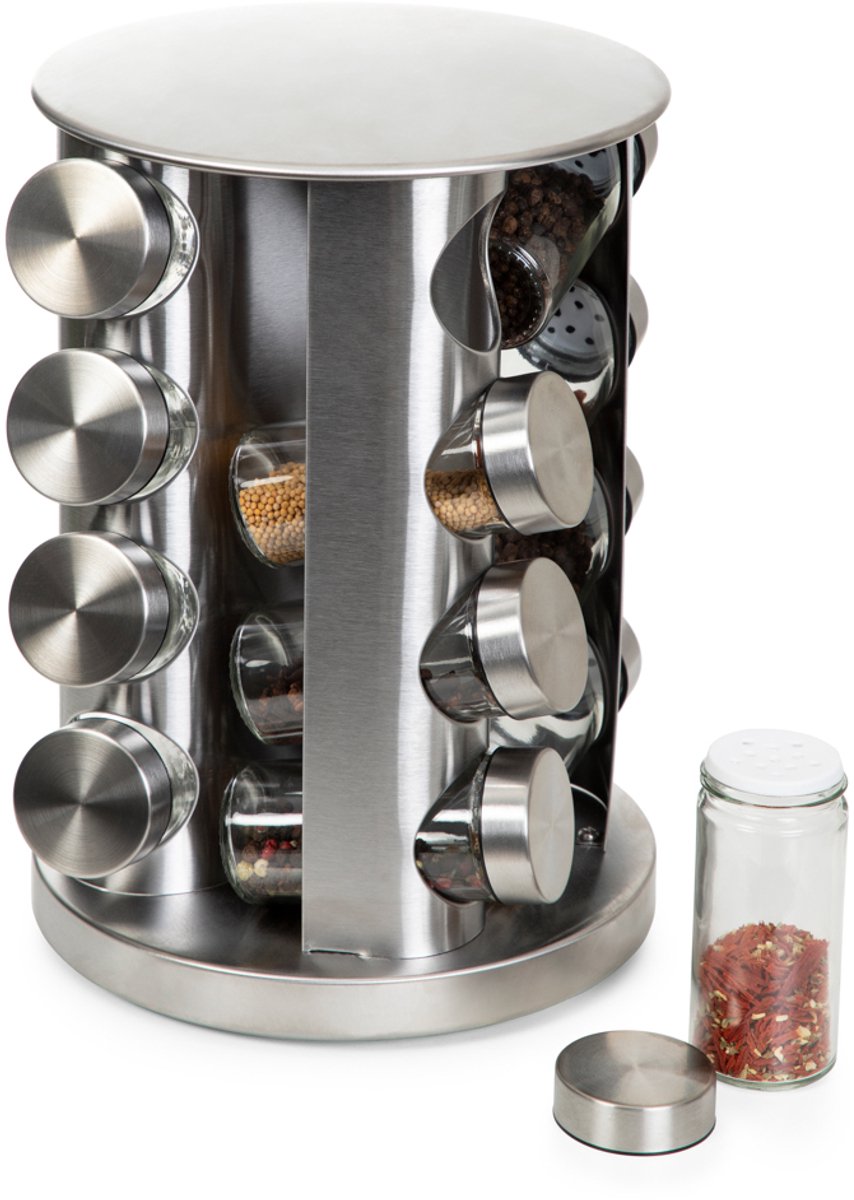 HOMLA - Spice Rack Set - 16 Jars - 19x26 cm