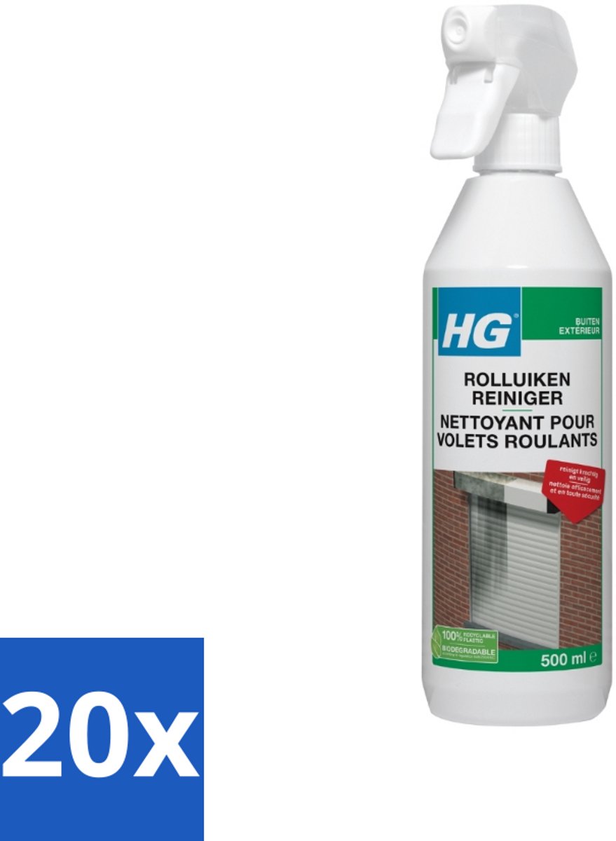 20 x HG Rolluiken Reiniger 500 ml - Rolluiken Reinigen - Rolluiken Reiniger - Rolluik Reinigen - Rolluik Reinigingsproduct - Rolluik Reinigen Zonder Krassen