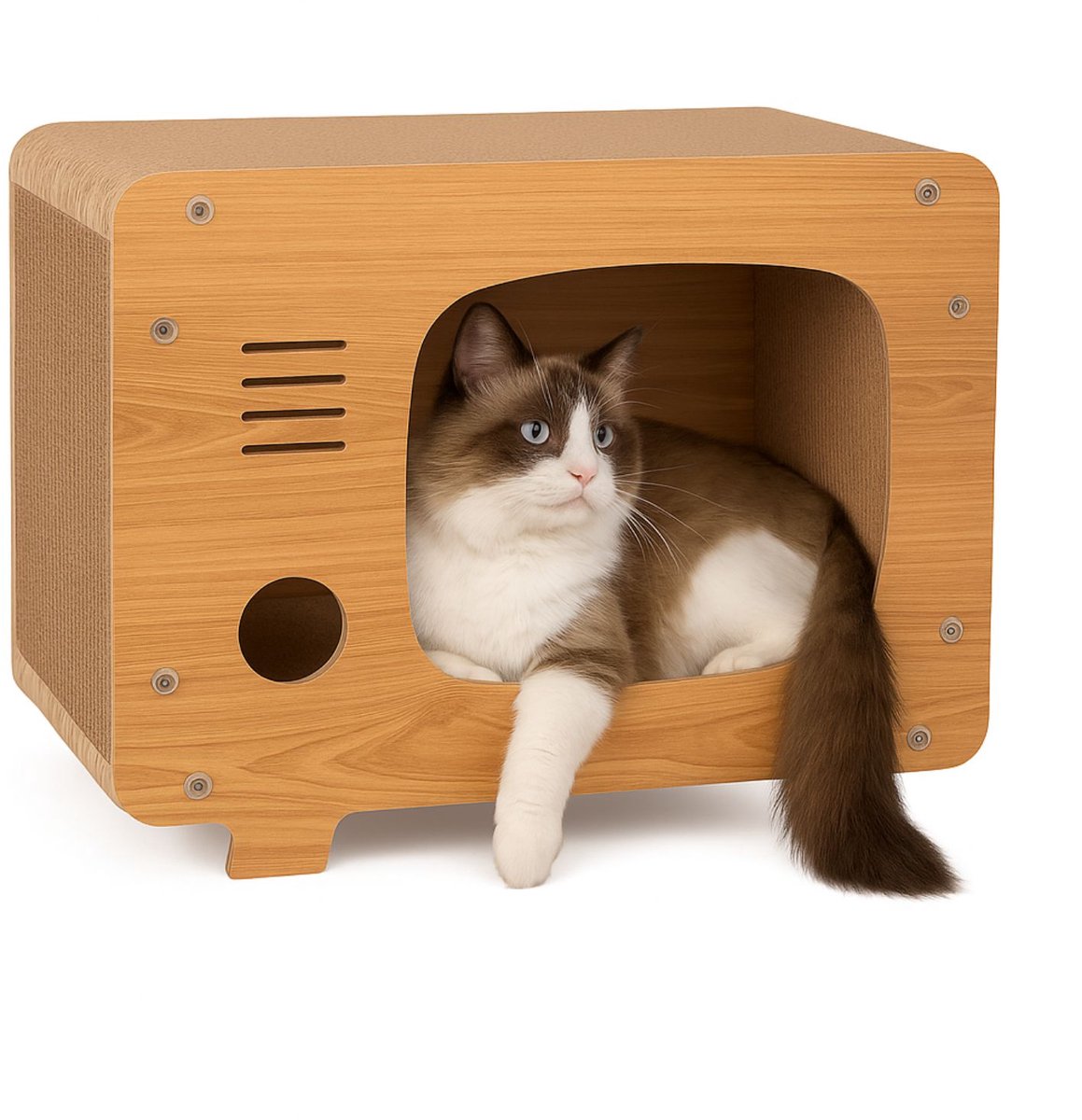 Petsona Krabplank Voor Katten Speeltuin Krabplank & Krabdeken Voor Katten Speelgoed Zelfwerkend, Natuurlijk