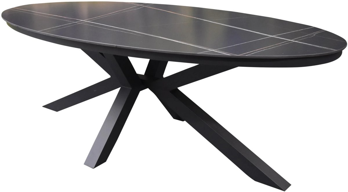 Talitha dining tuintafel 220x114xH75 cm ovaal antraciet sintered stone blad