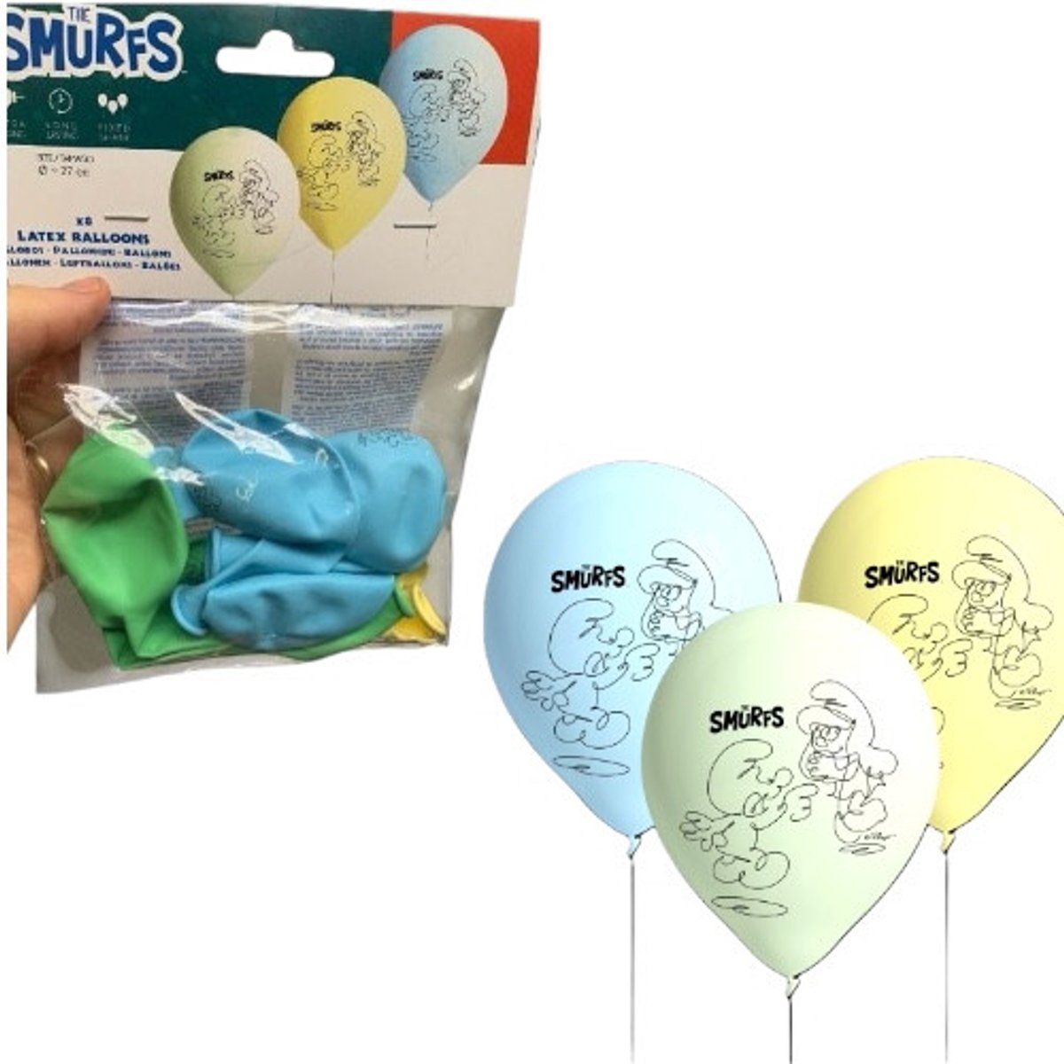 8 Latexbalonnen van de smurfen